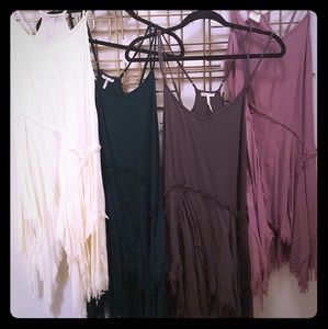 Free People Tattered Up Shredded Hem Slip Dress